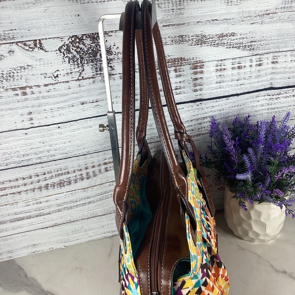 LILY BLOOM BRIGHT FLORAL MULTICOLOR HAND SHOULDER BAG SPRING SUMMER PURSE GUC - Picture 7 of 10